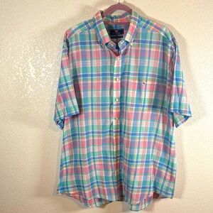 Vineyard Vines Pastel Plaid Classic Fit Tucker Shirt Shep & Ian Size XL